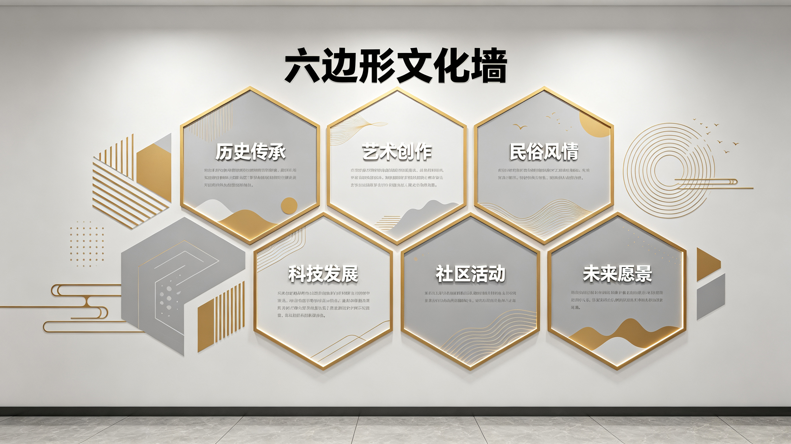醴陵企业文化墙 | 六边形信息美学